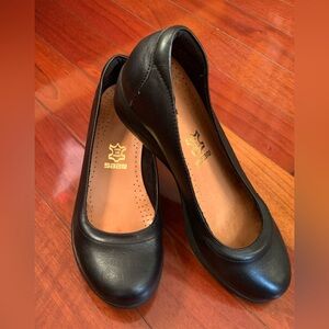 Hush Puppies Black Leather Flats